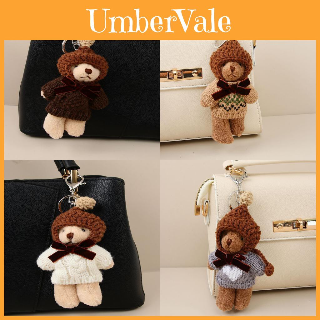 Plush Bear Keychain With Cartoon Animal Pendant For Bags And Gifts