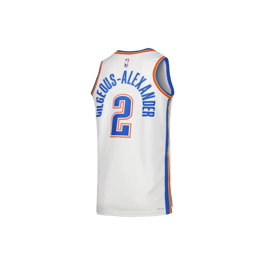 Nike Retro Logo Letter Print Sleeveless Oklahoma City Thunder Alexander No. 2 Basketball Jersey Unisex Jersey White DN2088-100