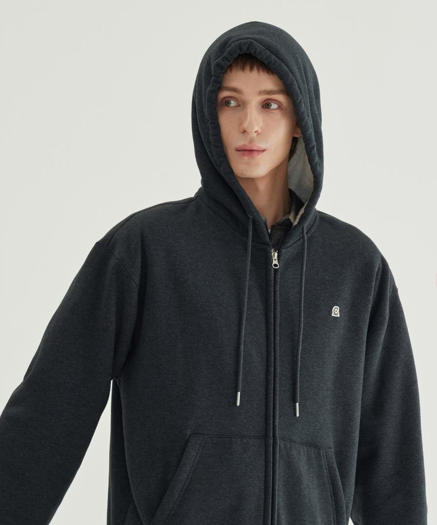 Covernat Signature Symbol Boa Zip-Up Melange Charcoal