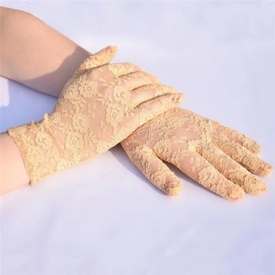 Летние элегантные короткие кружевные перчатки, солнцезащитные перчатки, уличные перчатки, перчатки для вождения, танцев, свадьбы
