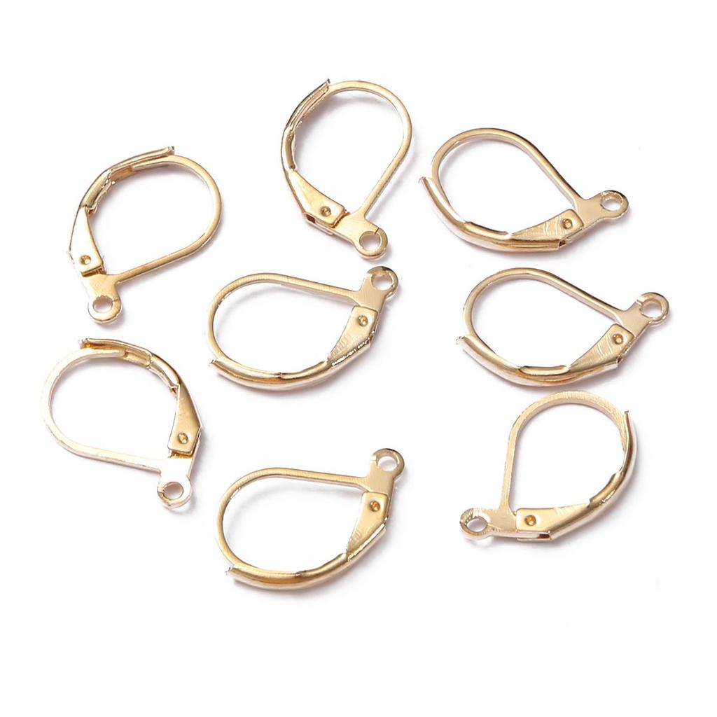 10pcs/Bag Copper Hypoallergenic Rose Gold French Earring Hooks Wire Ear Clasps Settings Base for DIY Jewelry Making