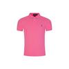 Polo Casual Solid Color Logo Embroidered Short Sleeve Polo Shirt Men Tops Pink 710536856-245