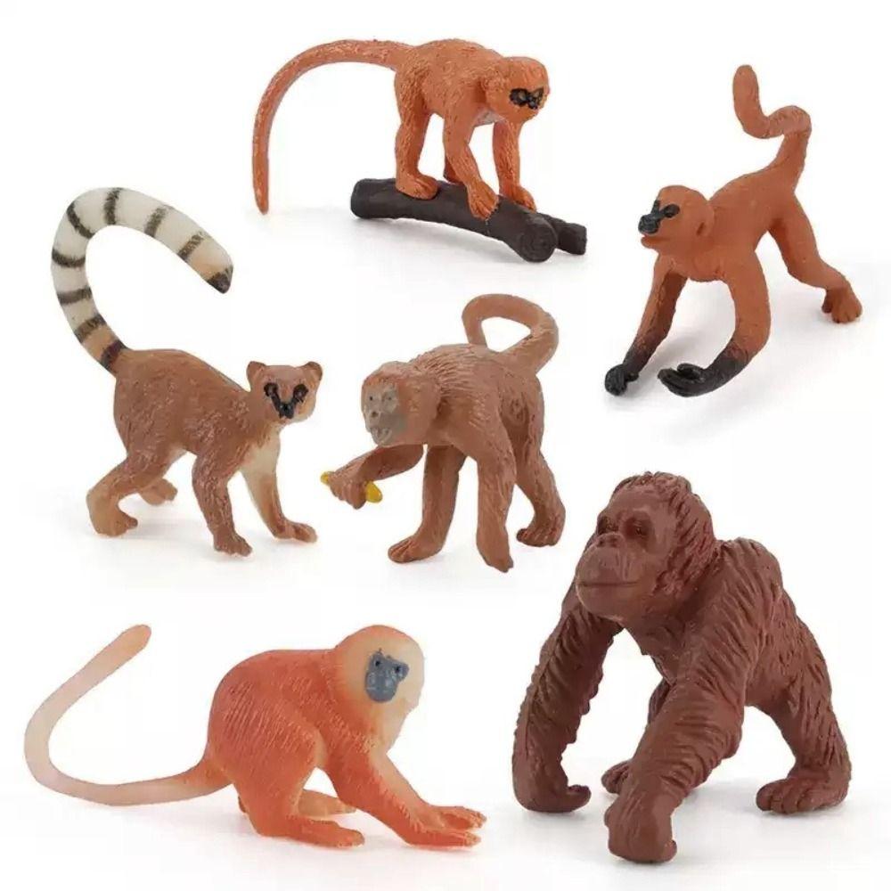 Education Monkey Action Figures PVC Material Orangutan Gorilla Model  Christmas Gift