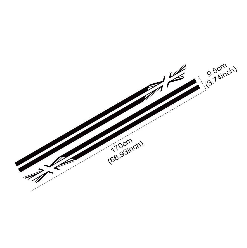 Car Door Side Stickers Union Jack Style Vinyl Decals Car Decor Accessories For MINI Cooper S JCW R55 R56 F55 F56 F60 R60 R61 F54
