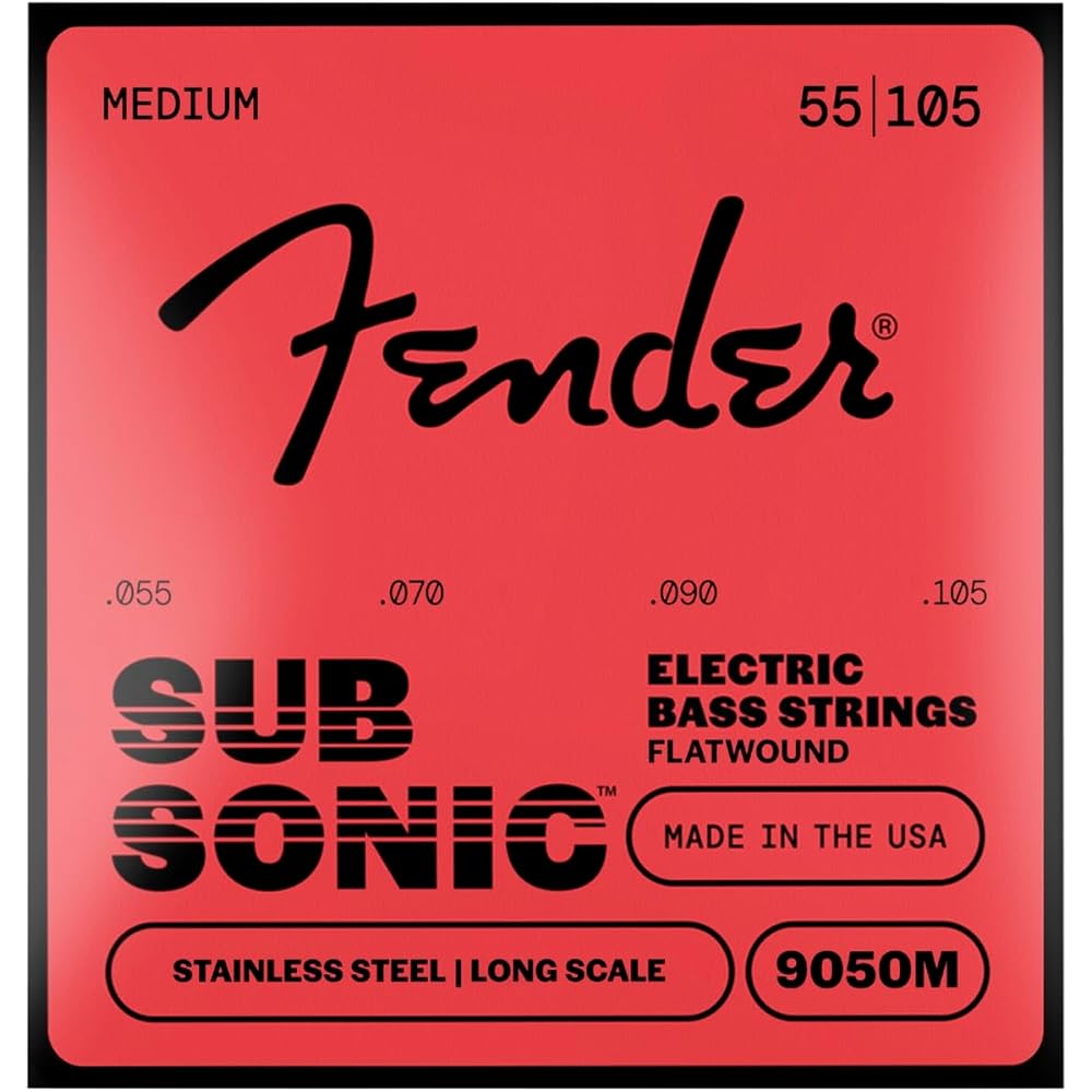 Струны для электробаса Fender SubSonic™ 9050M, Плоская навивка из нержавеющей стали, Длинная мензура...