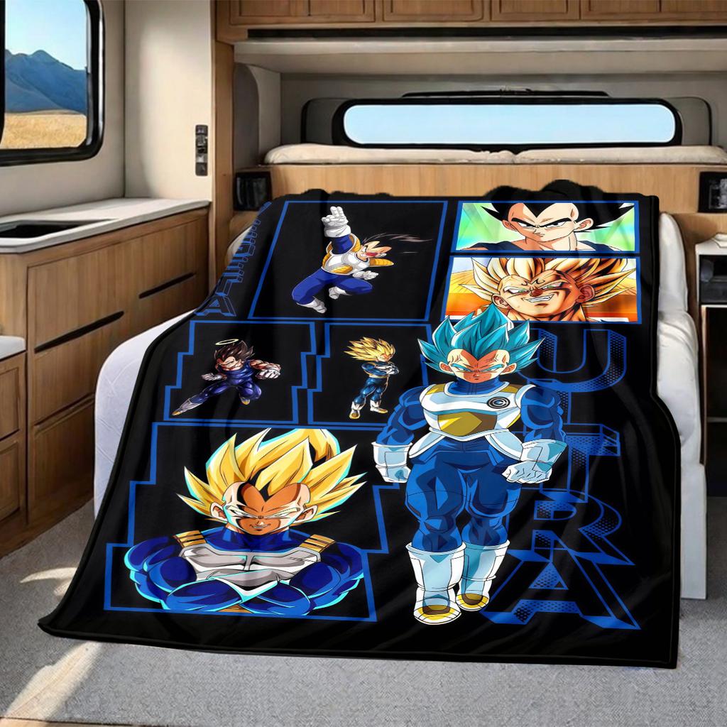 1 шт. Плед из фланели с принтом DRAGON BALL, Высокое качество, Для всех сезонов, Декор для дома, Тепло и Уют, Идеально для Рождественских подарков