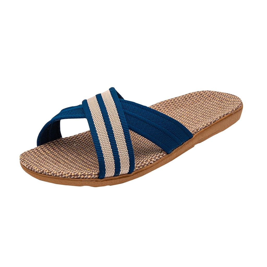 Women's Summer Casual Light Linen Slippers Women's Home Breathable Indoor Thick-soled Light Slippers