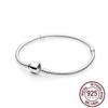 1/100 S925 silver heart crown snake bone bracelet women fashion jewelry DIY bracelet gift for her