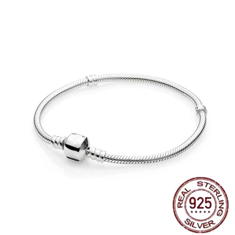 1/100 S925 silver heart crown snake bone bracelet women fashion jewelry DIY bracelet gift for her