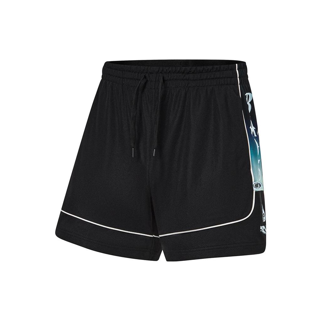 Li Ning x MISTER CARTOON Badfive Баскетбольные шорты Мужские Черный Небесно-голубой AAPT611-1