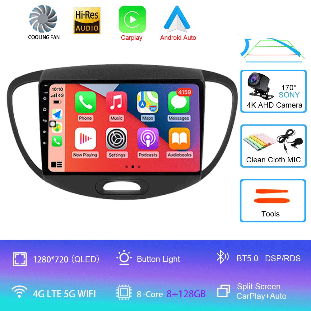 Для Hyundai Grand i10 2008-2012 2 din Android Auto Радио Carplay Автомобильный мультимедийный плеер GPS автомагнитола Bluetooth Android 14 Авто