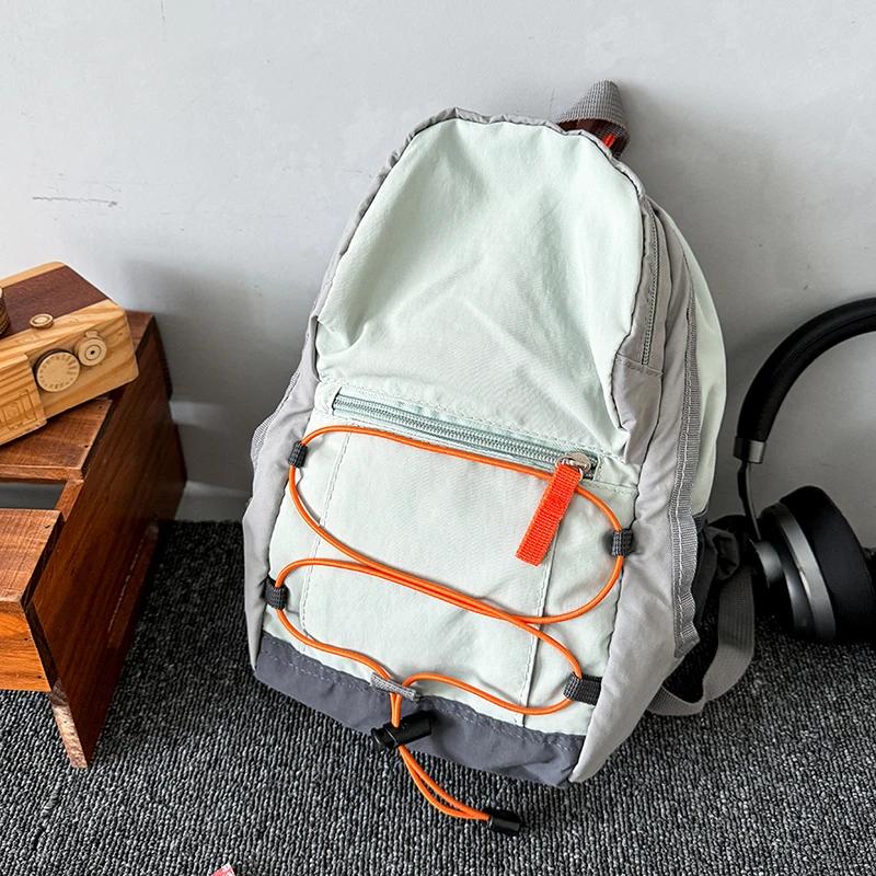 Contrasting Color Women's Outdoor Backpack Mini Men's Hiking Backpack Middle and High School Students New