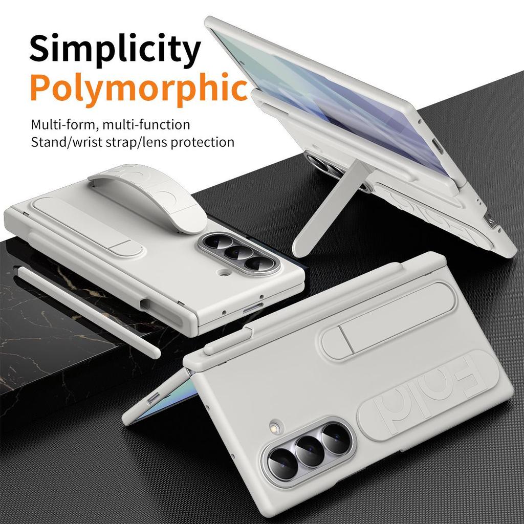 Anti-Fall Case with Pen Holder & Wrist Strap for Samsung Z Fold 3-7