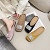 Модная женская обувь на плоской подошве в корейском стиле, мокасины с квадратным носком, женская обувь, тренд 2025 года, молодежный летний шик и элегантность, люксовый бренд
