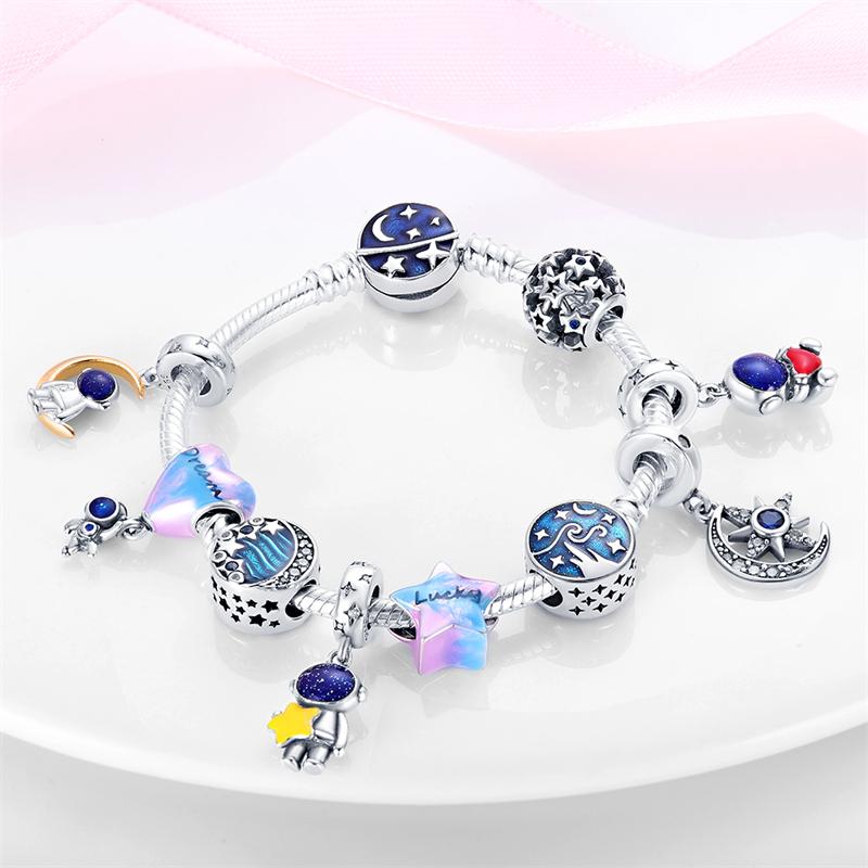 Charms Fit Diy Original Bracelet Real S925 Sterling Silver Beads Luminou Pendants Firefly Ocean Series Dangle Fine Jewelry
