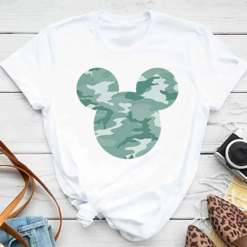 Minne Mouse Head Printed Cotton TShirt Womens Design Trend Aesthetic Fashion TShirt Top Short Sleeve