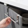 No Drill Hanging Towel Rack for Kitchen - Over Cabinet Door Storage Organizer for Dishcloth Gloves Sponge Holder