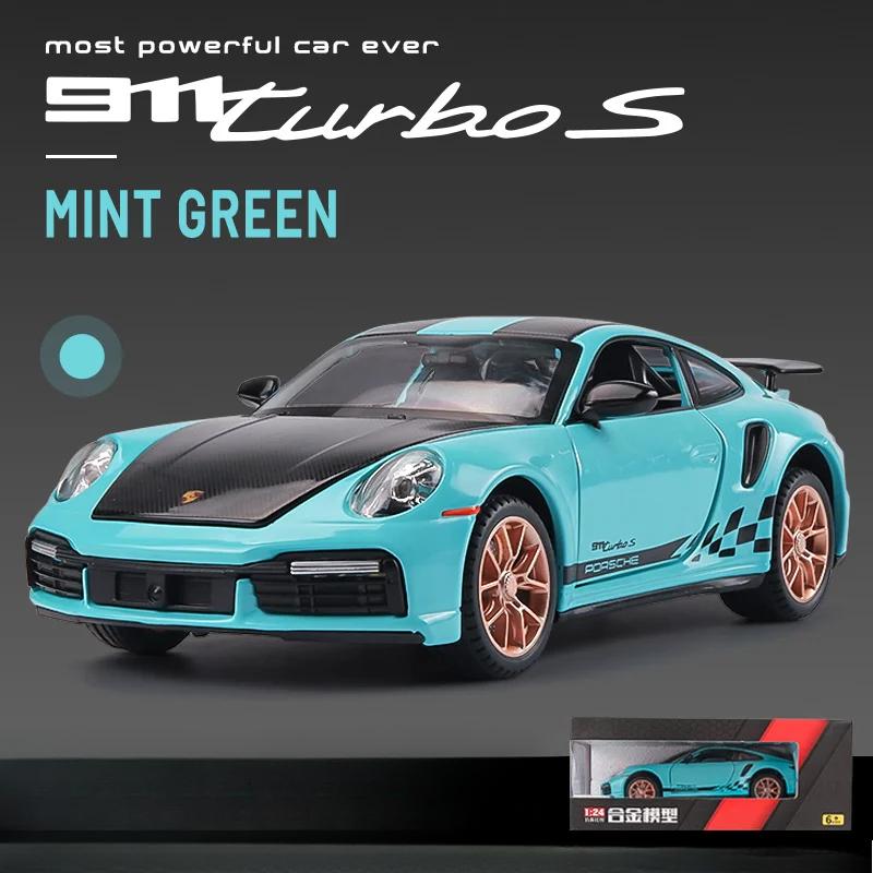 1/24 Porsche 911 Turbo S Sport Car Model Collectible Diecast & Toys Vehicles for Children Boys Car Toys Mini Car Model