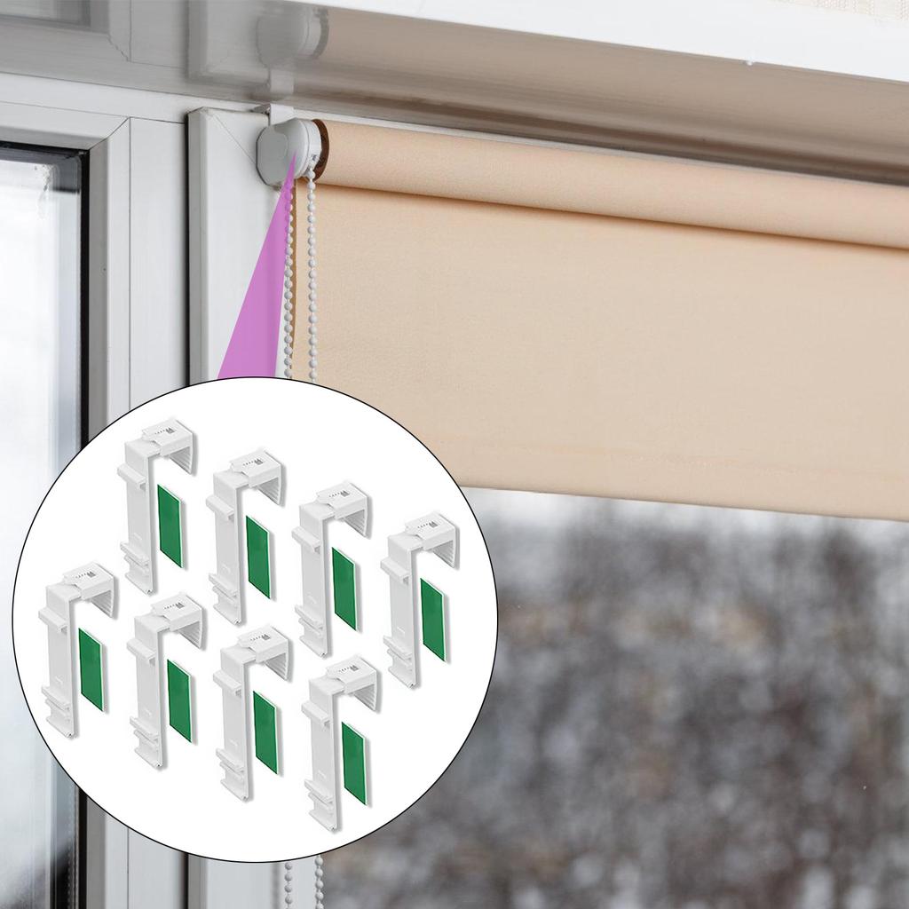 Упаковка из 8 простых в установке держателей зажимов для рулонных штор, прочные клеящиеся сменные кронштейны для штор