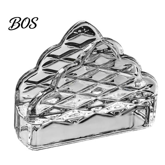 Office Desk Organizer Tissue Holder, Crystal Glass Modern Style, Durable Scratch-Resistant Embossed Texture Napkin Dispenser Organizer, for Restaurant