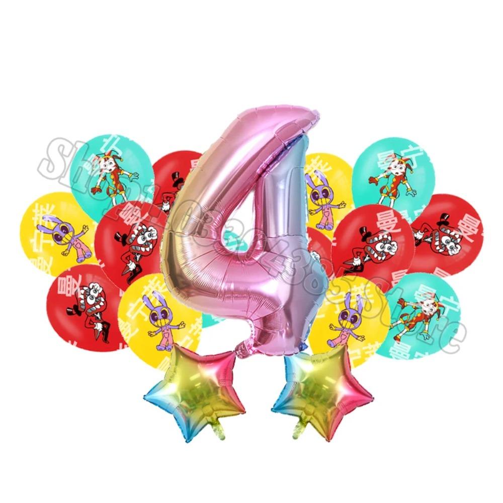 The Amazing Digitals Circus Birthday Balloons Kids Anime Digit 1-9 Party Ballon Gender Reveal Baby Shower Decor Children Gift