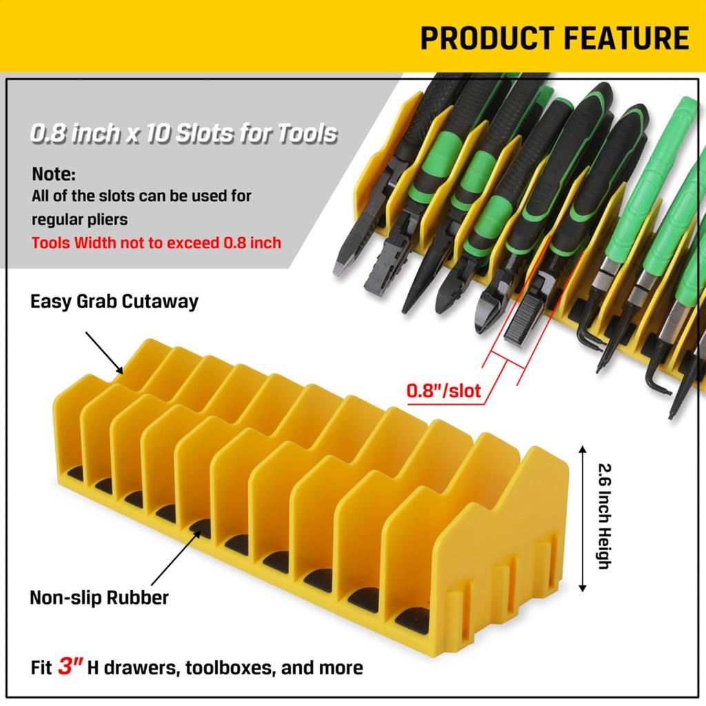 Новый Практичный органайзер для плоскогубцев Вмещает до десяти плоскогубцев Ящик Инструментальный ящик Прочный Органайзер для инструментов-плоскогубцев Стойка для хранения Экономия места