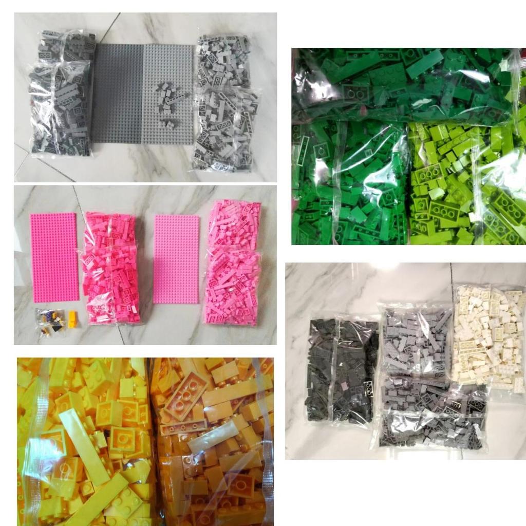 Building Blocks Hybrid Particles520g Bulk 17Colours DIY Toys for Children Free Base Plate Jigsaw Puzzle