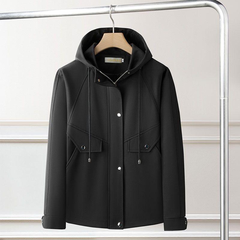 Womens Lightweight Hooded Windbreaker Jacket Casual Chic Oversized Coat 2025 White Black Khaki Green