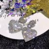 Свежие Серьги-сердечки с бриллиантами, Милые помолвочные серьги, Горячая распродажа, Французские серьги, Подарок