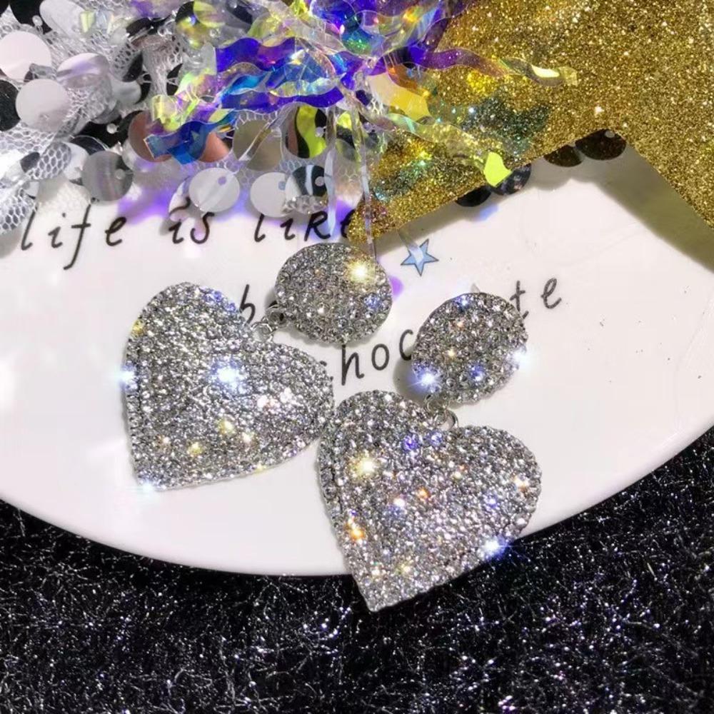 Свежие Серьги-сердечки с бриллиантами, Милые помолвочные серьги, Горячая распродажа, Французские серьги, Подарок