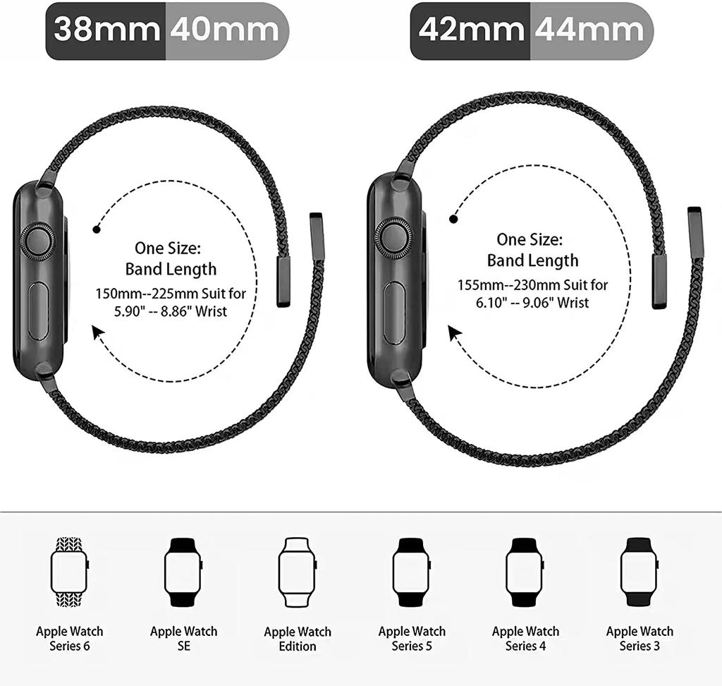 Milanese Loop Band for Apple watch Ultra 9 8 7 6 5 SE 45mm 49mm 44mm/41mm/40mm Metal Magnetic Strap iWatch 11 10 46mm 42mm Band