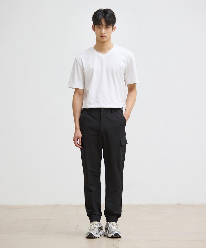STCO [Rnw] Nylon Stretch Cargo Jogger Pants Black (Comfort Fit)_Swpva01Nsb