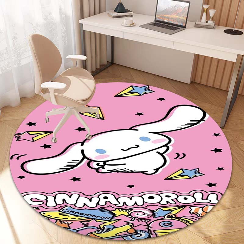 The My Melody and Cinnamoroll cartoon round rug can be used to decorate living rooms, bedrooms, sofas, and playrooms;