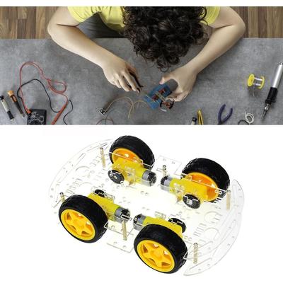 Комплект для сборки умного робота-автомобиля, акриловый, двойной, 4WD, набор для самостоятельной сборки умного робота-автомобиля для рукоделия