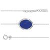 [Q7932] - Silver Bracelet 'Sissi' Blue Lapis Lazuli Silver White (rhodium-plated) - 17x14 Mm