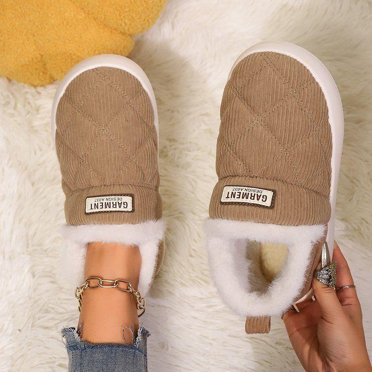 Комнатные женские туфли ботинки короткие ботинки студенческие теплые хлопковые туфли зимние новые бархатные утолщенные зимние ботинки женские