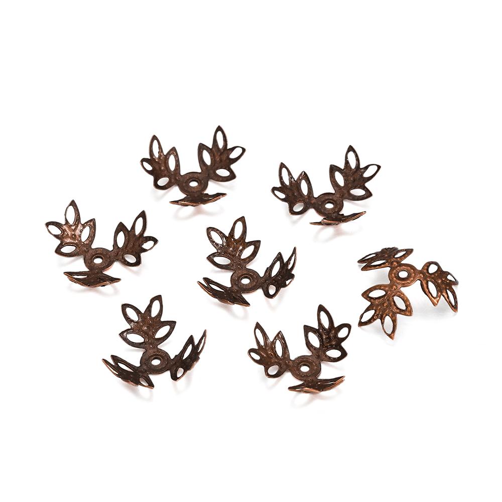 100 шт./лот 16x16 мм металлик KC золото три листа бусины-разделители торцевая крышка для изготовления ювелирных изделий своими руками принадлежности для браслета