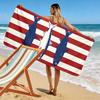 Striped Red Blue Fish Pattern Beach Towel Quick-drying for Travel Outdoor Sports Jogging Beach and Swimming