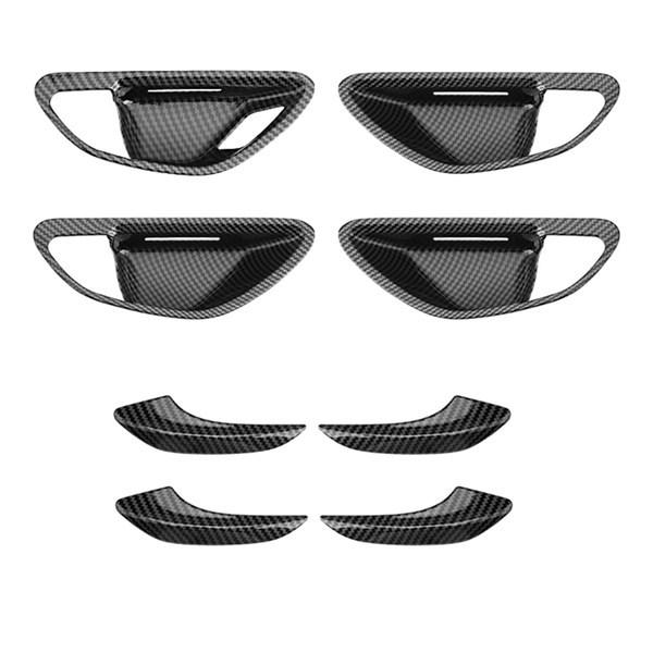 8pcs Inner Door Handle Cover Stickers for 15-21 Mercedes-Benz C-Class W205