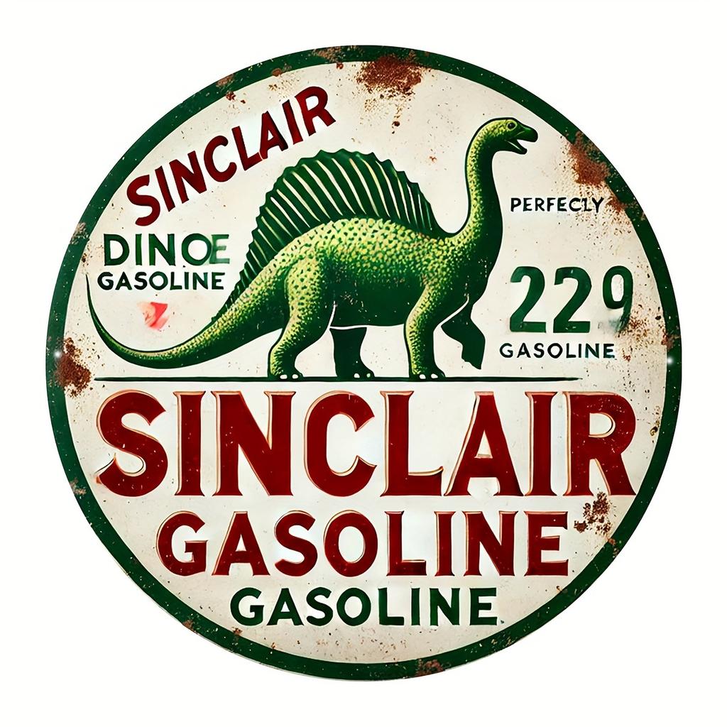 Металлический знак Sinclair Dino Gasoline, классический настенный декор в деревенском стиле на нефтяную и автомобильную тематику, коллекционный антикварный винтажный алюминий