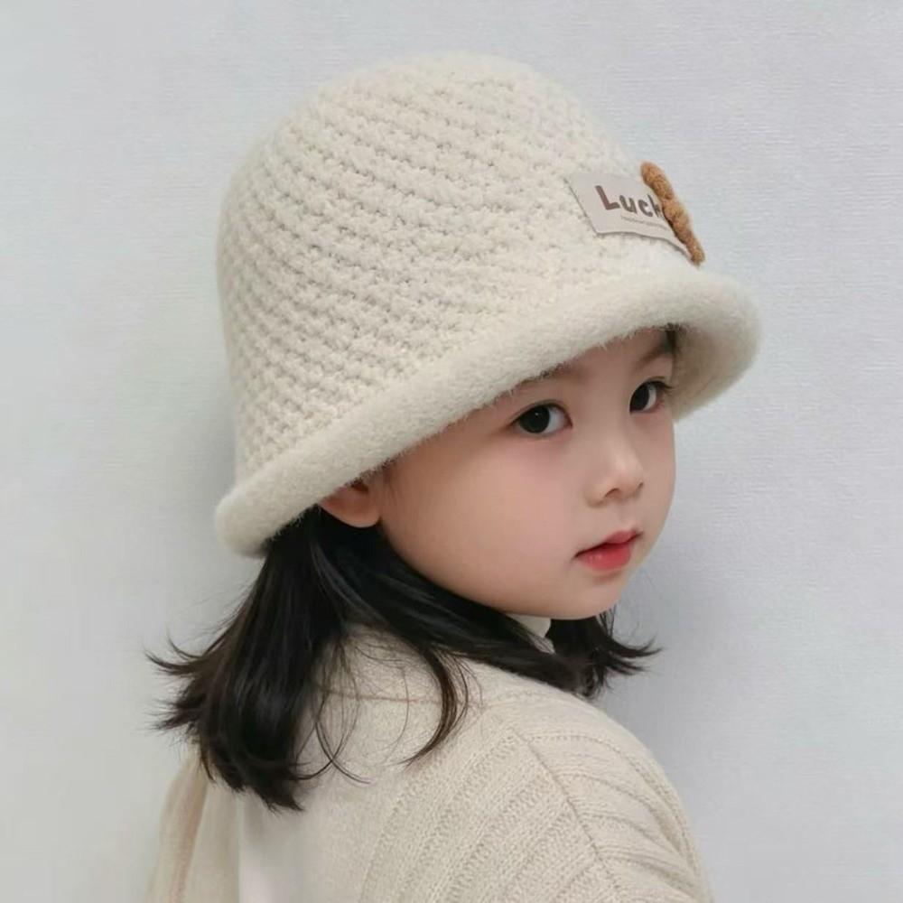 Cute Flowers Baby Winter Hats Thicken Woolen Basin Cap Fashion Newborn Cap Baby Children Kids