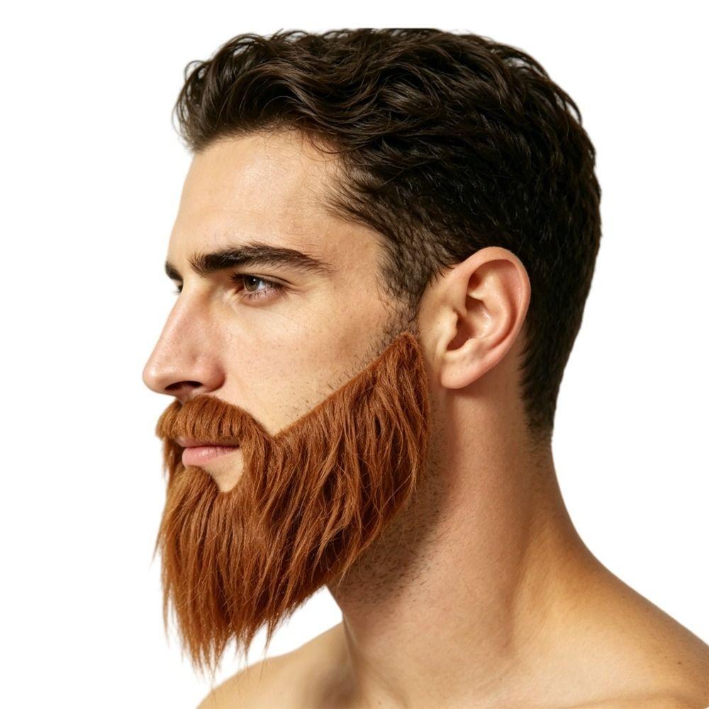 Synthetic Fiber Fake Beard Mustache Soft Hair Black/Brown/White Facial Hair Props Dress Up Elastic Band Cosplay Beard Cosplay