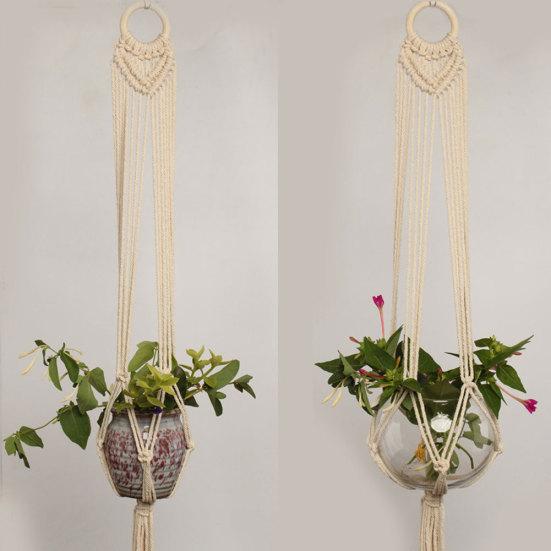 Подвесной держатель для горшков, вешалка для цветов, корзина, вешалка из хлопчатобумажной веревки, плетеное ремесло из макраме