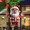Santa Claus Ornament 2D Acrylic Cartoon Santa Claus Christmas Hanging Decoration for Christmas Tree Doors Windows Walls Decor