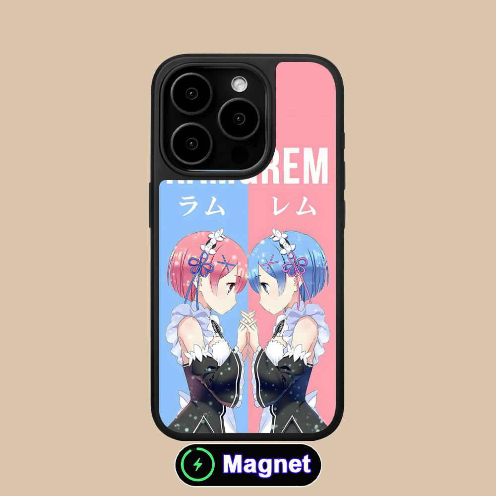 Чехол для мобильного телефона ReZero Rem Ram с матовой поверхностью и поддержкой MagSafe для iPhone 17 16 15 14 13 12 11 Air Pro Max Plus Цветная крышка