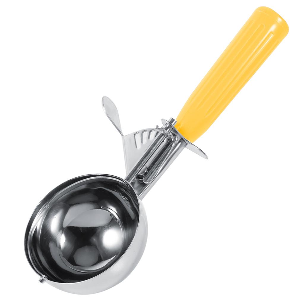 Practical Stainless Steel Fruit Ice Cream Scoop Spoon with Plastic Handle Kitchen Tool (4.2cm)
