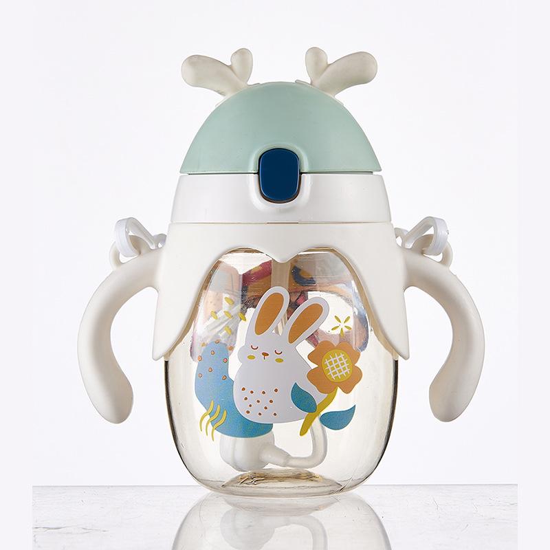 350 мл милый мультяшный стаканчик с ручкой в виде рогов оленя, симпатичный летний детский стаканчик с ручкой, детский стакан для воды