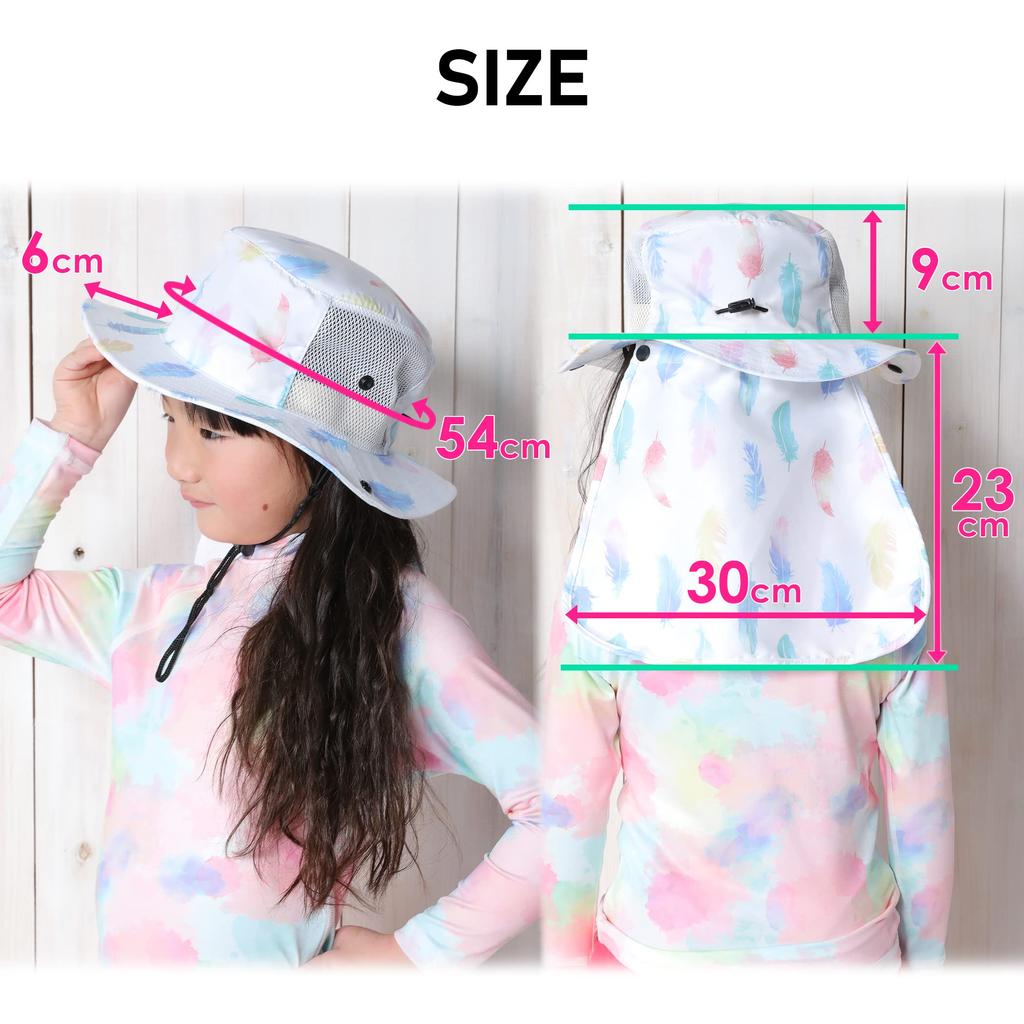 Fellow Beach 33 Colors UV Kids Surf Safari Kids One Size Fits UV 54cm [FELLOW] Hat, Available, Protection, Hat, Hat, Hat, All, Pool, Protection,
