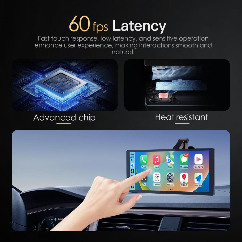 [carabc] D1025 Fully Laminated Display 1920x720 60fps Carplay Android Auto Screen for Car 10.25"