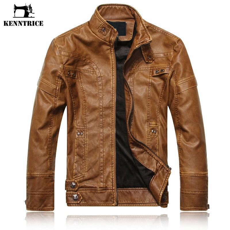 Winter Brand Leather Jacket Men Slim Collar Jaqueta Couro Bomber Jacket Faux Leather Fur Coat
